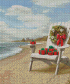 Beach Christmas Chair Diamond Painting