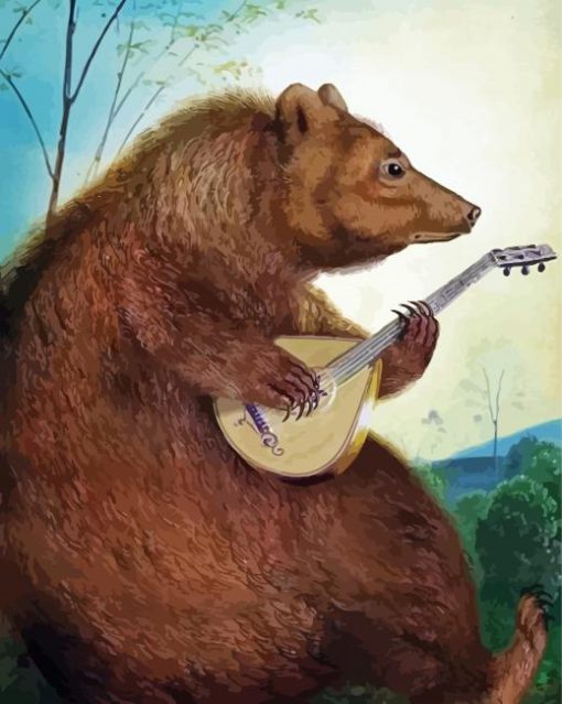 Bear Playing Mandolin Diamond Painting