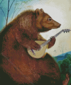 Bear Playing Mandolin Diamond Painting