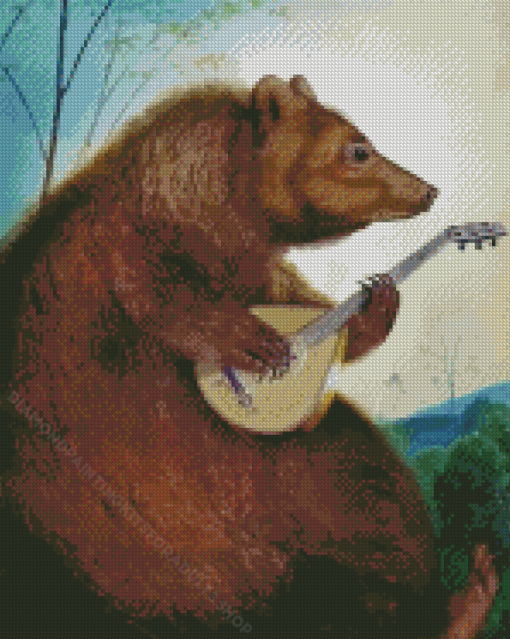 Bear Playing Mandolin Diamond Painting