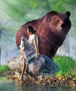 Big Bear And Girl Diamond Painting