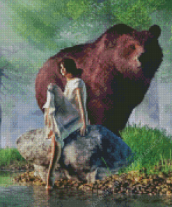 Big Bear And Girl Diamond Painting