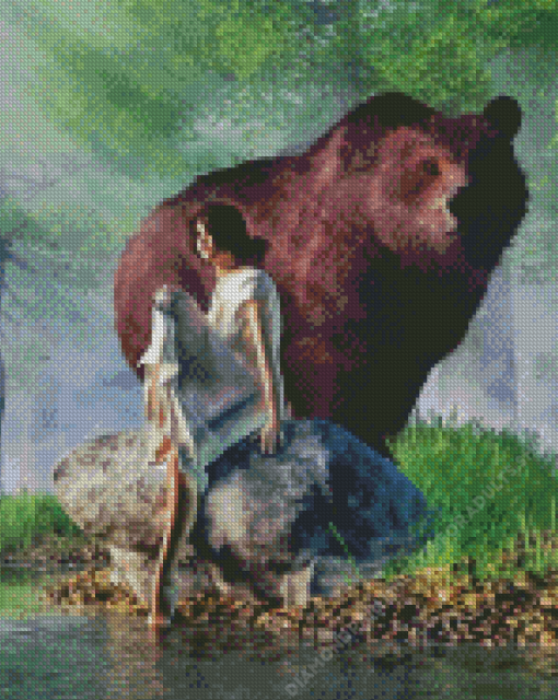 Big Bear And Girl Diamond Painting