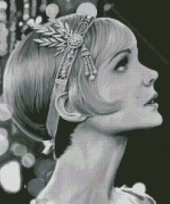 Black And White Daisy The Great Gatsby Diamond Painting