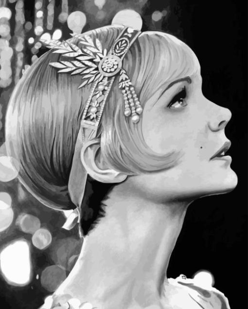 Black And White Daisy The Great Gatsby Diamond Painting