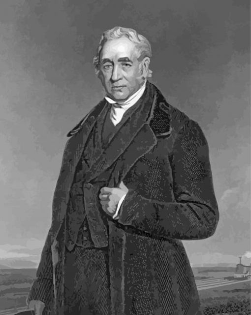 Black And White George Stephenson Diamond Painting