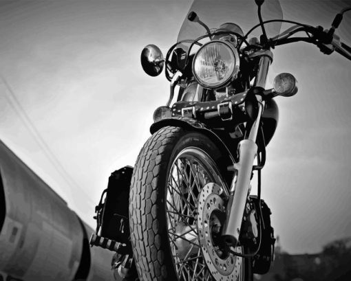 Black And White Honda Shadow Diamond Painting