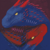 Black And Red Dragon Heads Diamond Painting