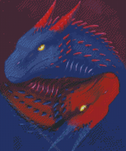 Black And Red Dragon Heads Diamond Painting