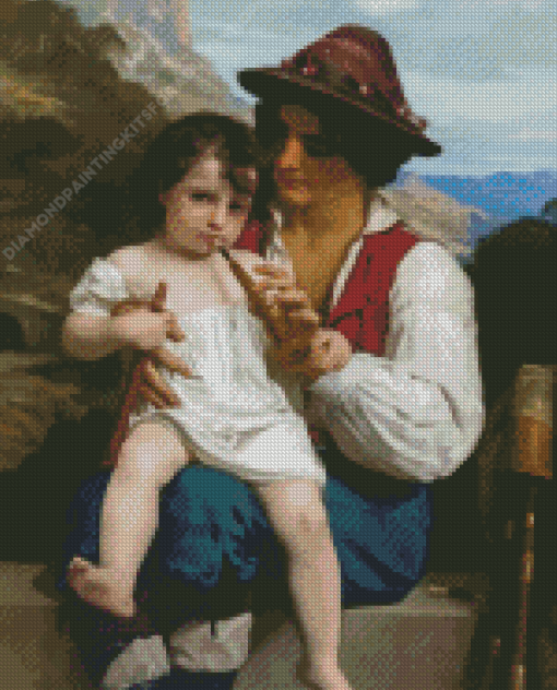 Bouguereau Flute Lesson Diamond Painting