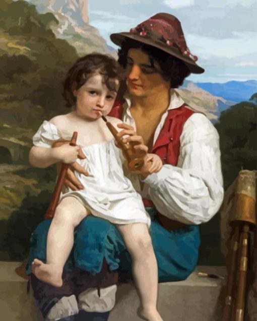 Bouguereau Flute Lesson Diamond Painting