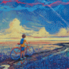 Boy With Bike Art Diamond Painting