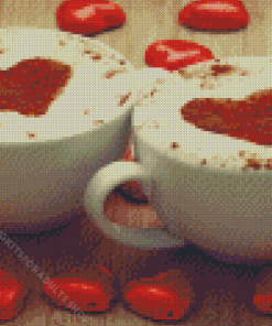 Cappuccino Chocolate Hearts Diamond Painting