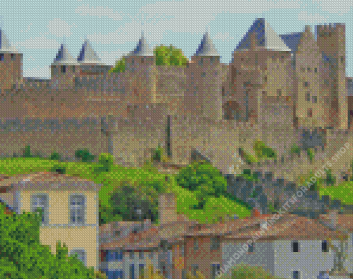 Carcassonne Castle In France Diamond Painting