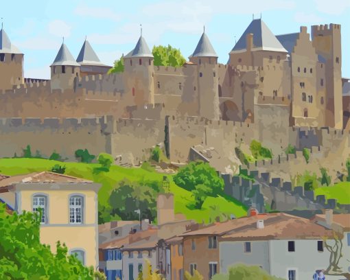 Carcassonne Castle In France Diamond Painting