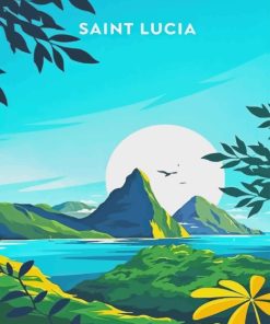 Caribbean Saint Lucia Poster Diamond Painting