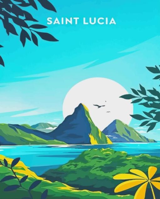 Caribbean Saint Lucia Poster Diamond Painting