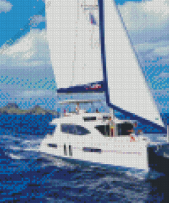 Catamaran In Sea Diamond Painting