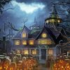 Cemetery Scary Pumpkin House Diamond Painting