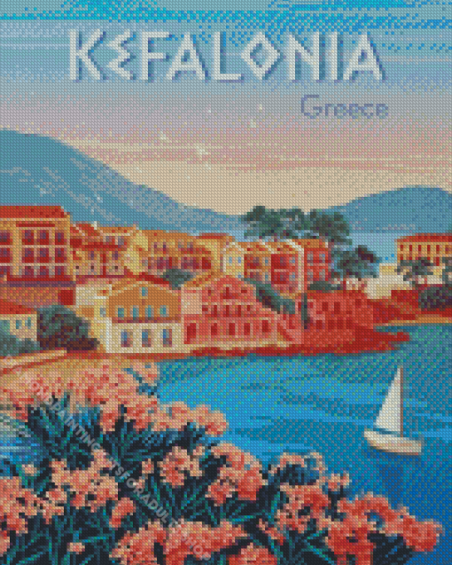 Cephalonia Greece Poster Diamond Painting