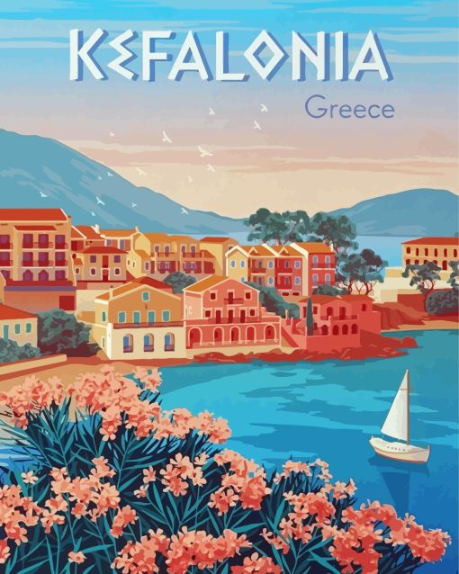 Cephalonia Greece Poster Diamond Painting