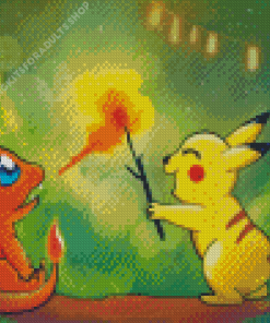 Charmander And Pikatchu Diamond Painting