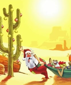 Christmas Santa in The Desert Diamond Painting