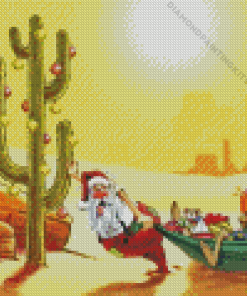 Christmas Santa in The Desert Diamond Painting