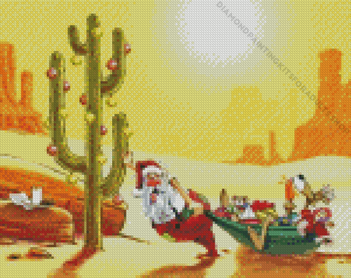 Christmas Santa in The Desert Diamond Painting