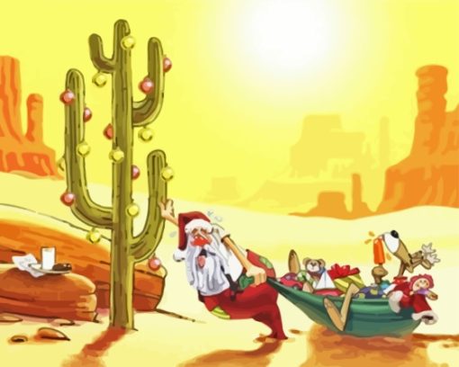 Christmas Santa in The Desert Diamond Painting