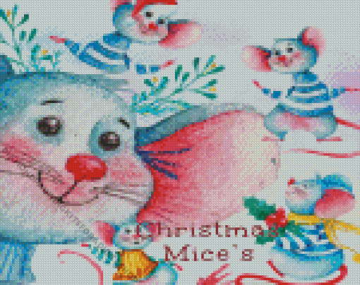 Christmas Mice Art Diamond Painting