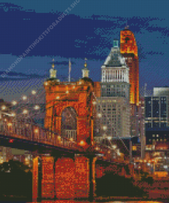 Cincinnati At Night Diamond Painting