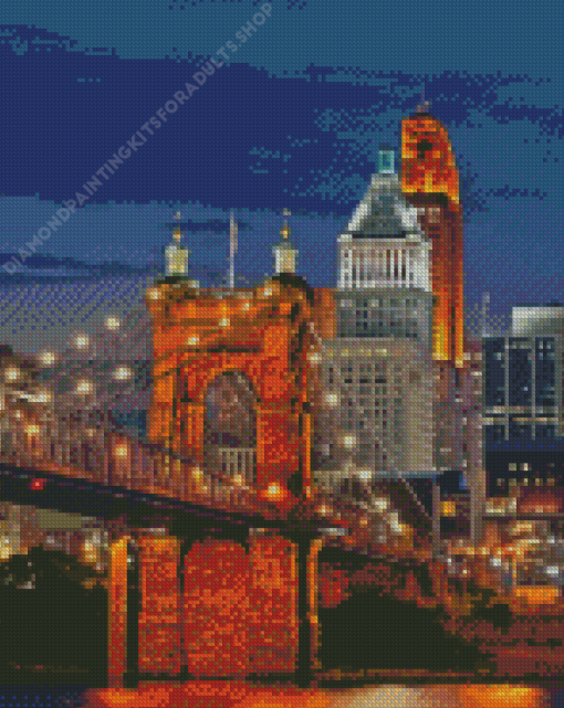 Cincinnati At Night Diamond Painting