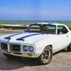 Classic White 1969 Pontiac Car Diamond Painting