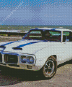 Classic White 1969 Pontiac Car Diamond Painting