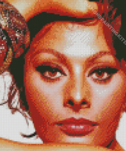 Close Up Sophia Loren Diamond Painting