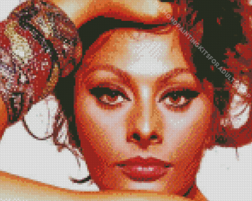 Close Up Sophia Loren Diamond Painting