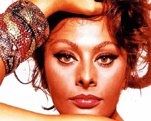 Close Up Sophia Loren Diamond Painting