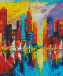 Colorful Abstract Buildings Diamond Painting