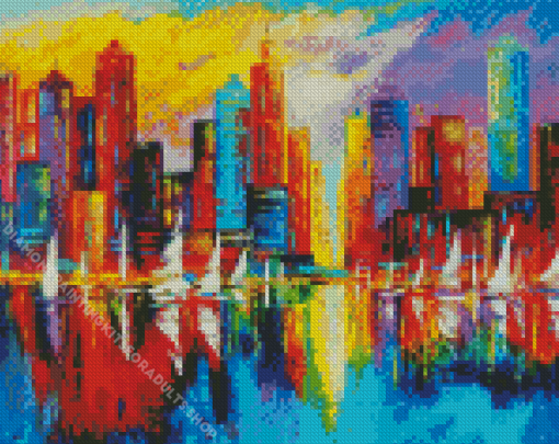 Colorful Abstract Buildings Diamond Painting