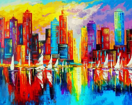 Colorful Abstract Buildings Diamond Painting