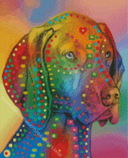 Colorful Pointer Dog Diamond Painting