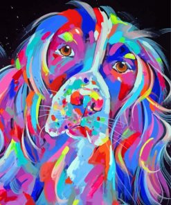 Colorful Springer Spaniel Dog Diamond Painting