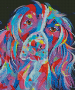 Colorful Springer Spaniel Dog Diamond Painting