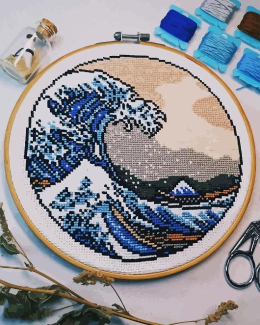 Cross Stitch Ocean Wave Diamond Painting