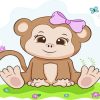 Cute Female Monkey Diamond Painting