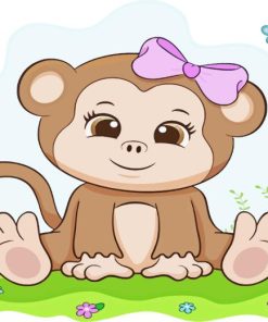 Cute Female Monkey Diamond Painting