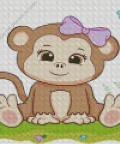 Cute Female Monkey Diamond Painting