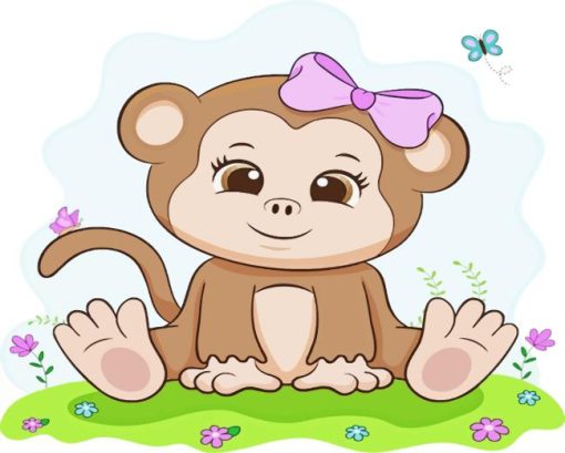 Cute Female Monkey Diamond Painting