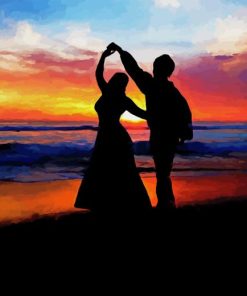 Dancing On The Beach Silhouette Diamond Painting